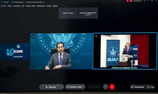 Rector Buap presenció de manera virtual el Segundo Informe del director del ICGDE