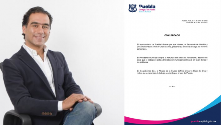 Renuncia Michel Chaín al Ayuntamiento de Puebla; te contamos por qué