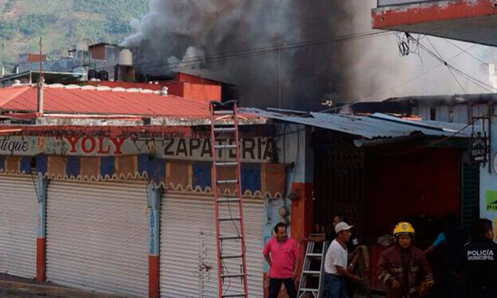 Se incendia el mercado de Xicotepec