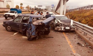 Día caótico en Periférico, tráfico y accidentes 