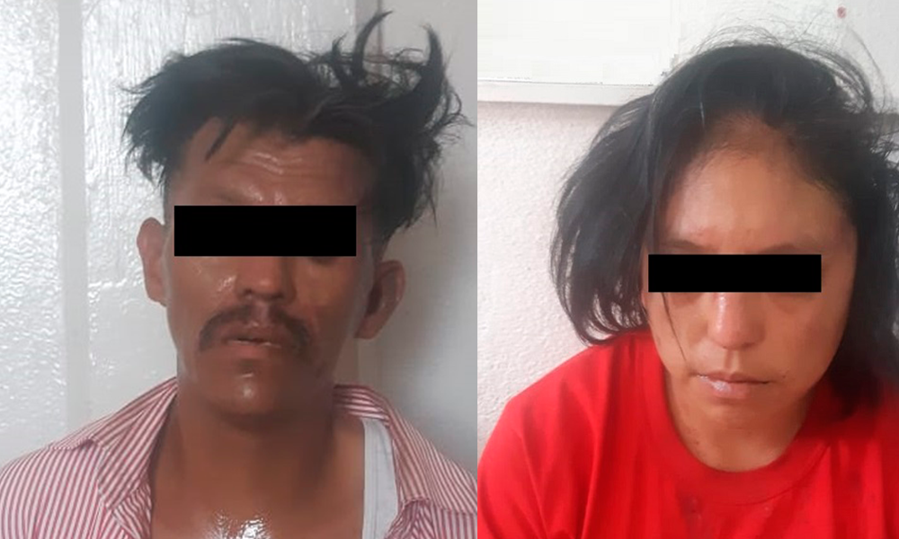 Tunden a pareja acusada de robo en Texmelucan
