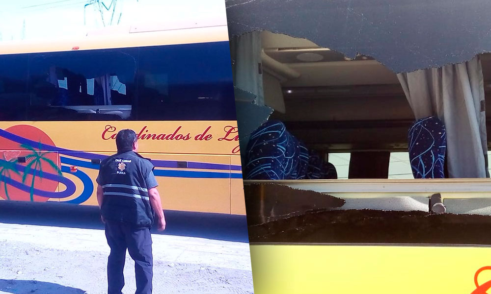 Embiste chofer de autobús contra ladrones para evitar asalto en Acatizngo