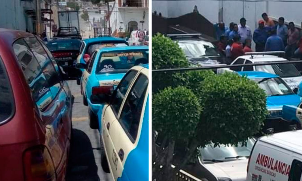 Presunto ladrón se salva de ser linchado por taxistas en Tecamachalco