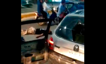 Elementos estatales buscan a agresores de automovilista en Amozoc