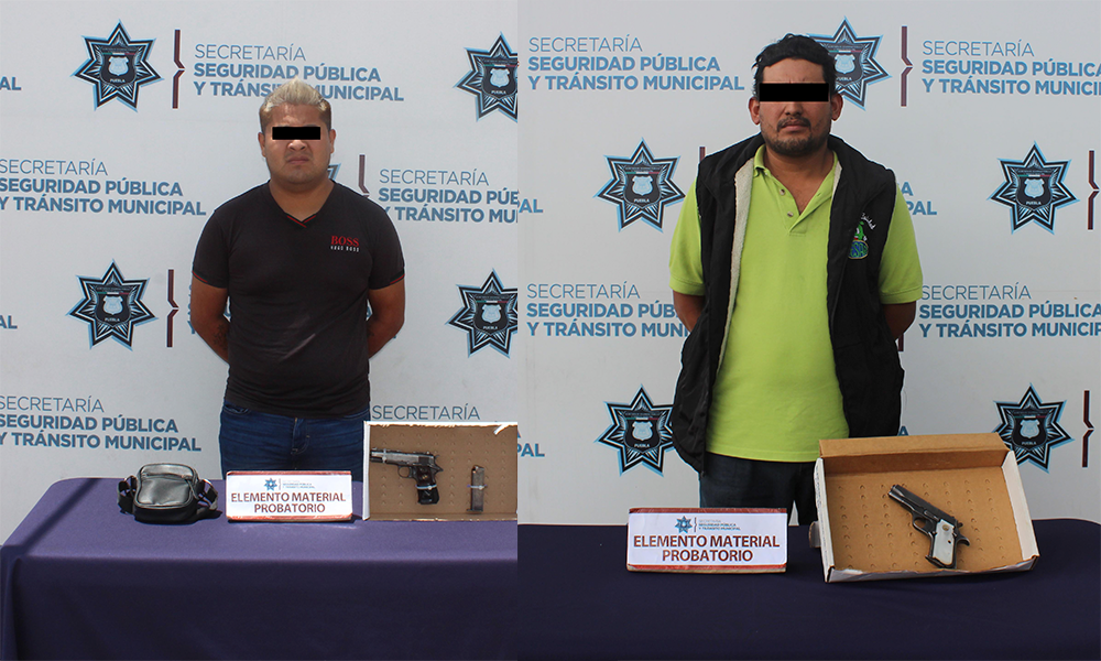 Detienen a dos por portación ilegal de arma en Puebla