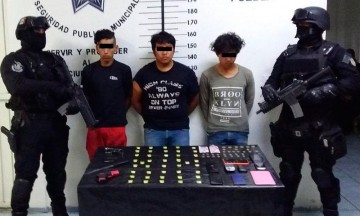 Detienen a tres narcomenudistas en San Pedro Cholula