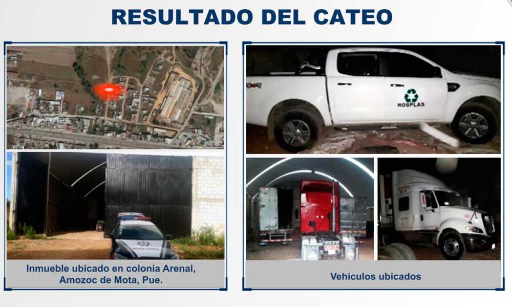 Catea FGE bodega en Amozoc; asegura 6 vehículos robados