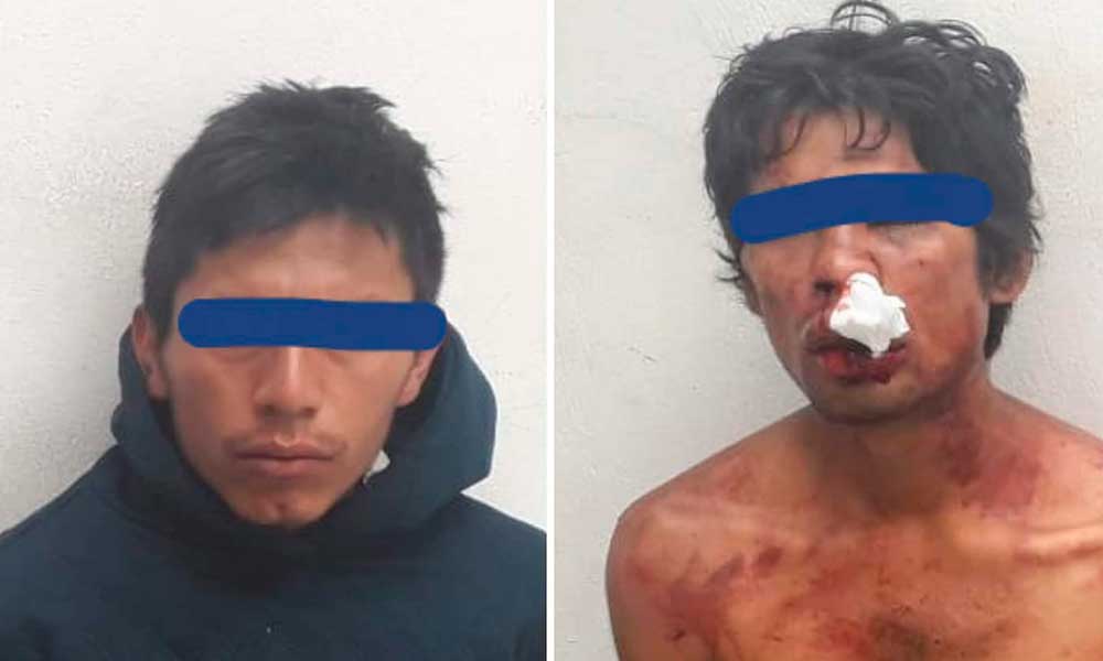 Taxistas golpean a ladrones en Metepec