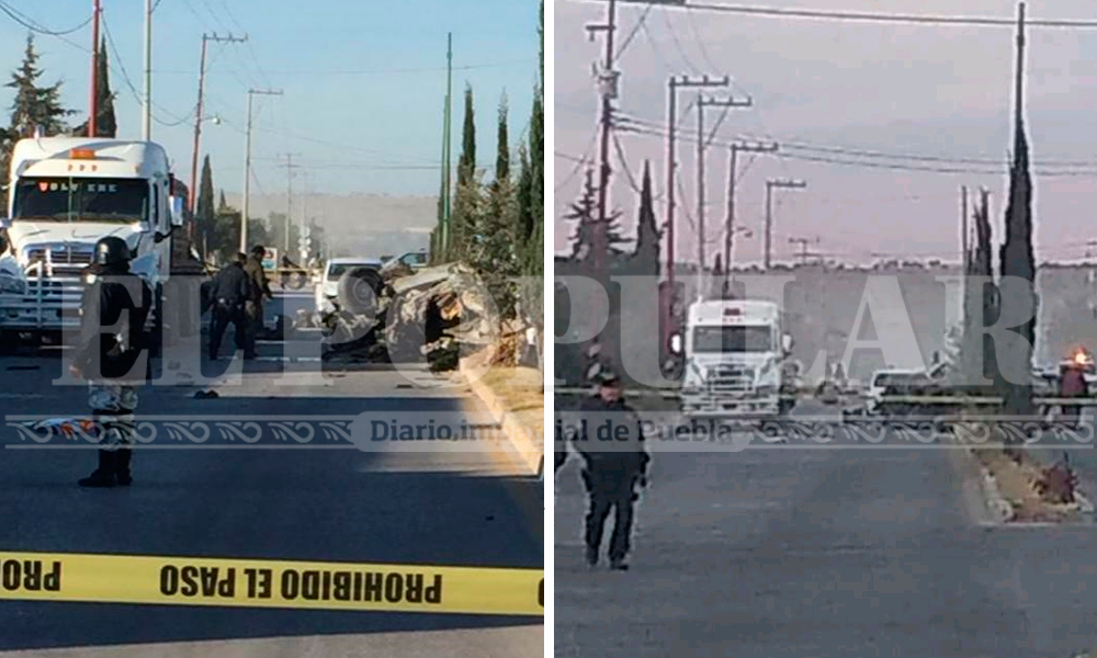 Fuerte operativo en Tecali, hallan camioneta con 3 muertos