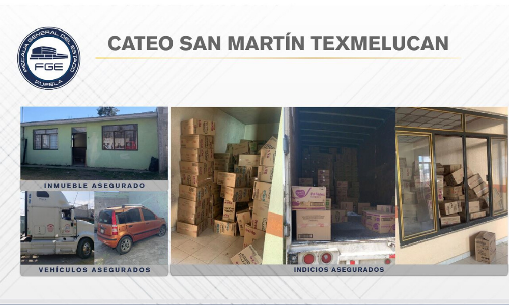 Recuperan tractocamión y mercancía robada en San Martín Texmelucan