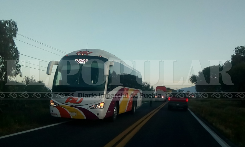 Asaltan autobús de la línea AU en la carretera Puebla- Tehuacán