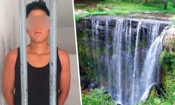 Turistas golpean a policías por desalojarlos de Cascada San Pedro