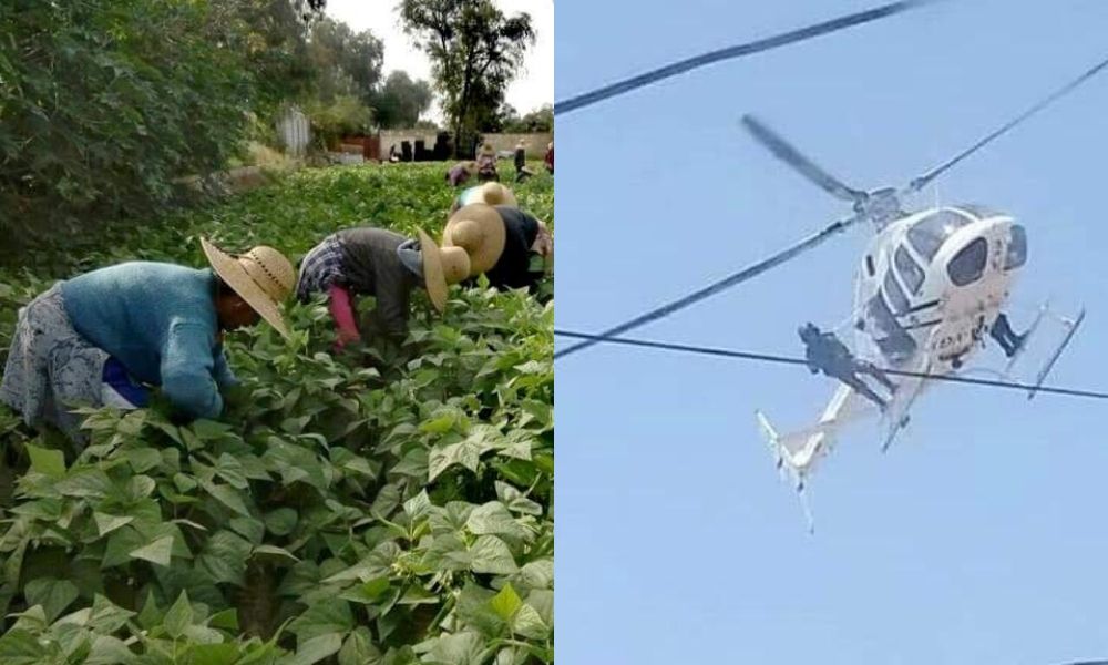 Campesinos son amedrentados por helicóptero de la Guardia Nacional