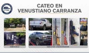 Hallan rifles y escopetas en vivienda de Venustiano Carranza