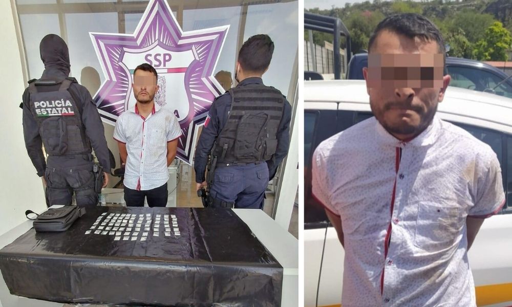 Efectivos estatales y municipales aseguran a presunto narcomenudista en Tehuacán