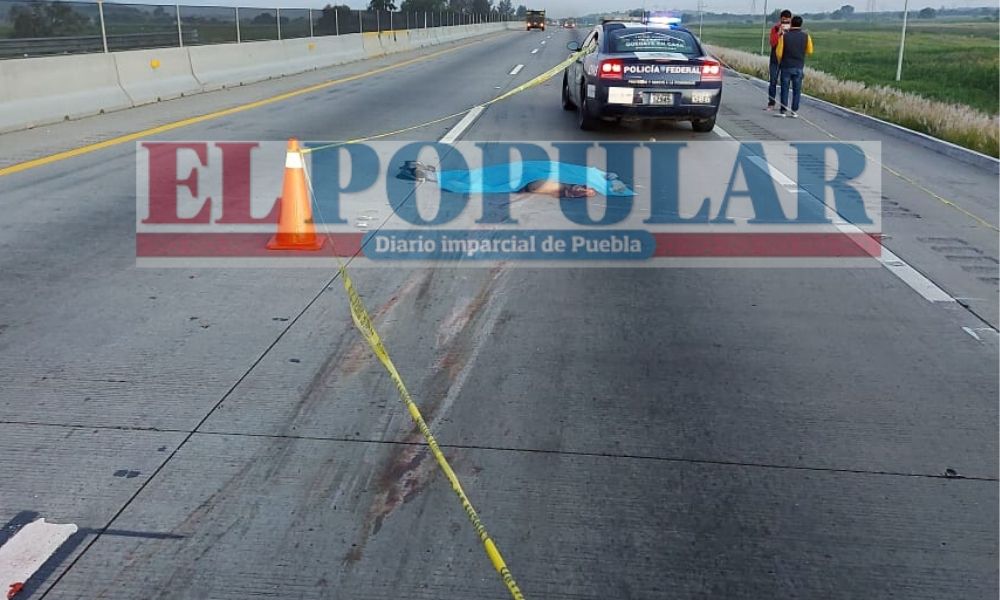 Hombre muere arrollado en la autopista Puebla-Orizaba