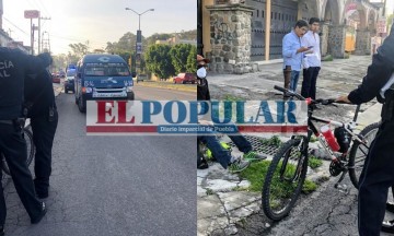 Ciclista lesionado por choque con transporte público