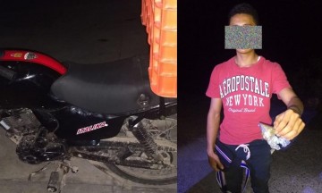 Detienen a motociclista por posesión de mariguana 