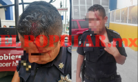 Policía estatal resulta herido al ser golpeado con tubo