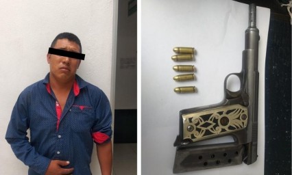 Detienen a sujeto por portación ilegal de arma en Atlixco  