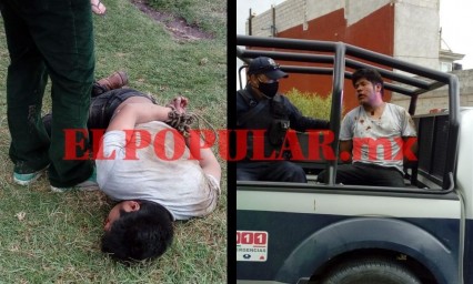 Oootra vez… Vecinos de Amozoc detienen y golpean a presunto delincuente