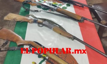 Aseguran armas en San Francisco Jalapexco