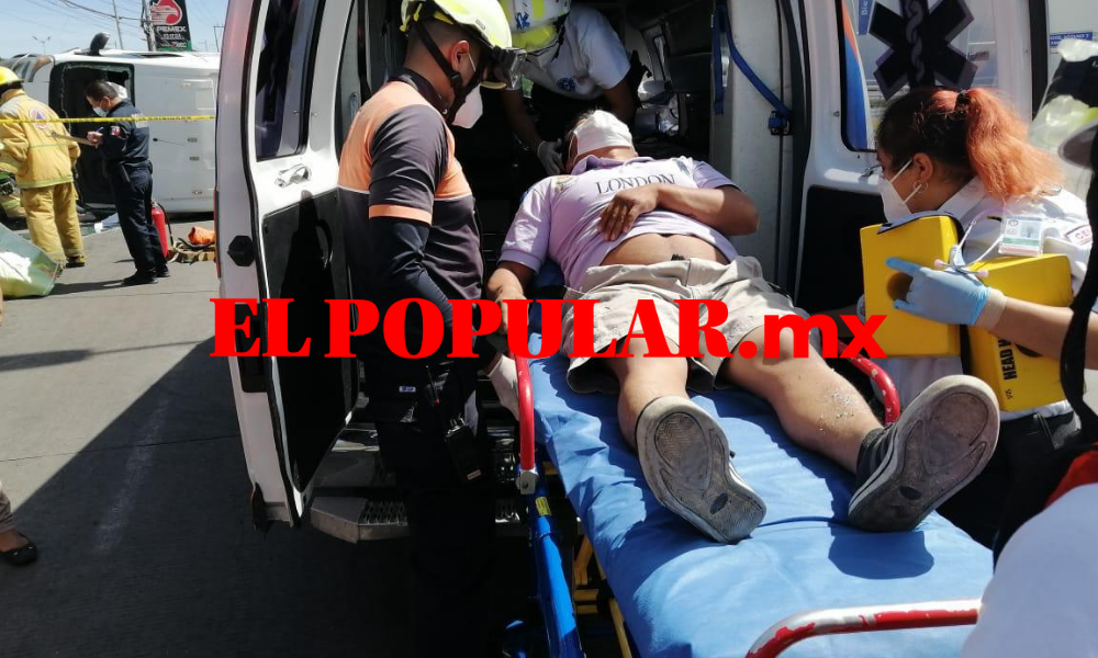 Choque y volcadura en la zona de Las Ánimas Puebla deja a un automovilista lesionado