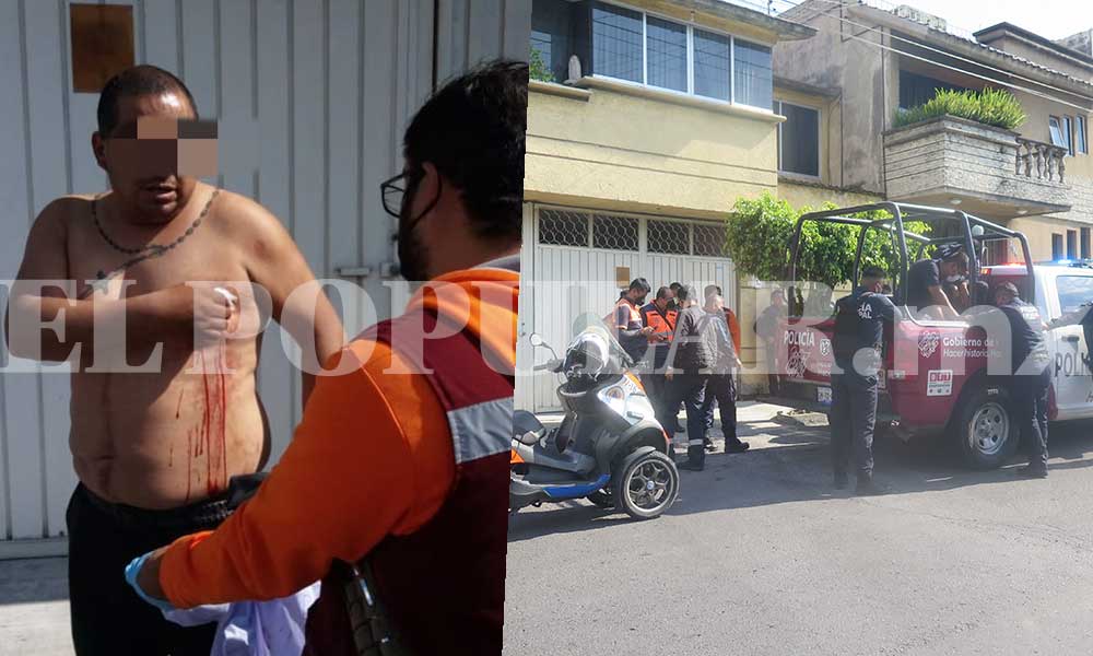 Vecino termina con una herida de daga al detener a ladrón en Puebla