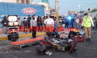 Choque deja a motociclista herido en Santa Cruz Los Ángeles