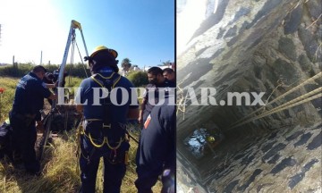 La persona estaba midiendo un terreno cuando cayó accidentalmente.