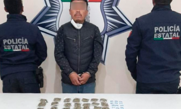 Detienen a presunto distribuidor de droga en Amozoc