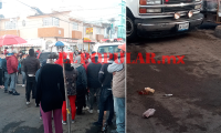 Vendedora de gelatinas termina en el hospital tras ser embestida por camioneta en Huejotzingo