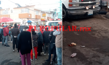 ¡Que no escape! En el sitio se congregaron vecinos y vendedores para evitar que el chofer huyera