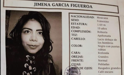 &iexcl;Ay&uacute;danos a encontrarla! Reportan como desaparecida a Jimena Garc&iacute;a 