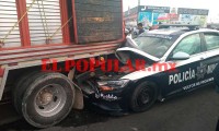 Por cansancio, policía estrella patrulla contra camioneta en la Central de Abasto de Puebla