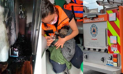 Incendio causó daños en casa ubicada en La Guadalupana, paramédicos valoraron a habitantes y a un perro