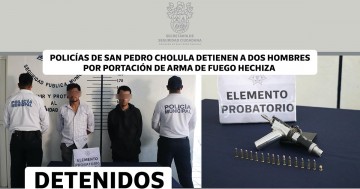 Roberto “N” de 24 años y Antonio “N” de 29 años detenidos por presunta posesión y portación ilegal de arma de fuego