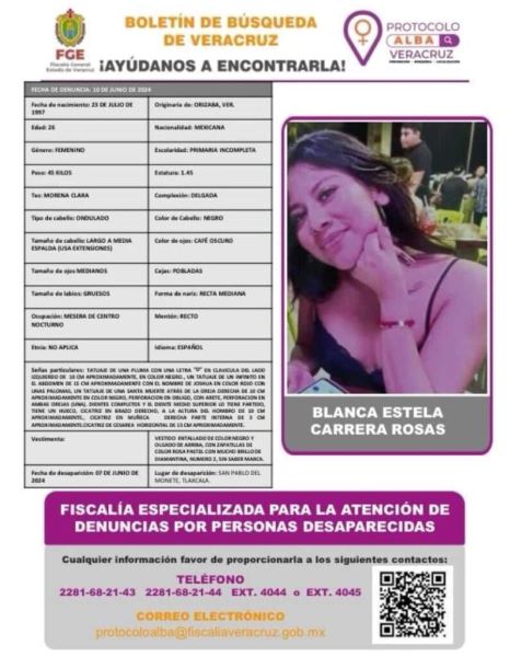 Ficha de Búsqueda, Blanca Estela. 