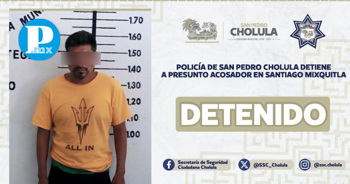 Policías de San Pedro detienen a presunto acosador en Santiago Mixquitla