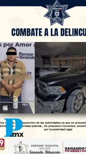 Gobierno de Tehuacán detiene a Álvaro N. con cristal tras operativo con Marina y Policía Estatal
