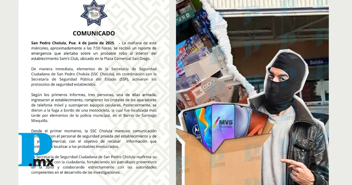 SSC Cholula y SSP activan protocolos de seguridad, tras asalto en Sam´s Club de Plaza San Diego 