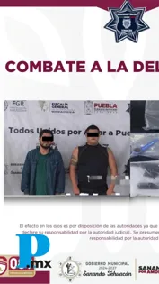 Detiene Gobierno de Tehuacán a dos generadores de violencia; les aseguran drogas, arma de fuego y cartuchos útiles
