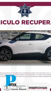Recuperan camioneta robada en Plaza El Paseo en Tehuacán, el vehículo se mantiene en investigación por la FGE