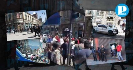Así fue la pelea entre ambulantes y autoridades en el centro de Puebla