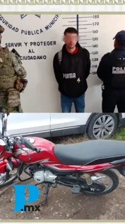 Policía de San Pedro Cholula detiene a extranjero y recupera moto robada