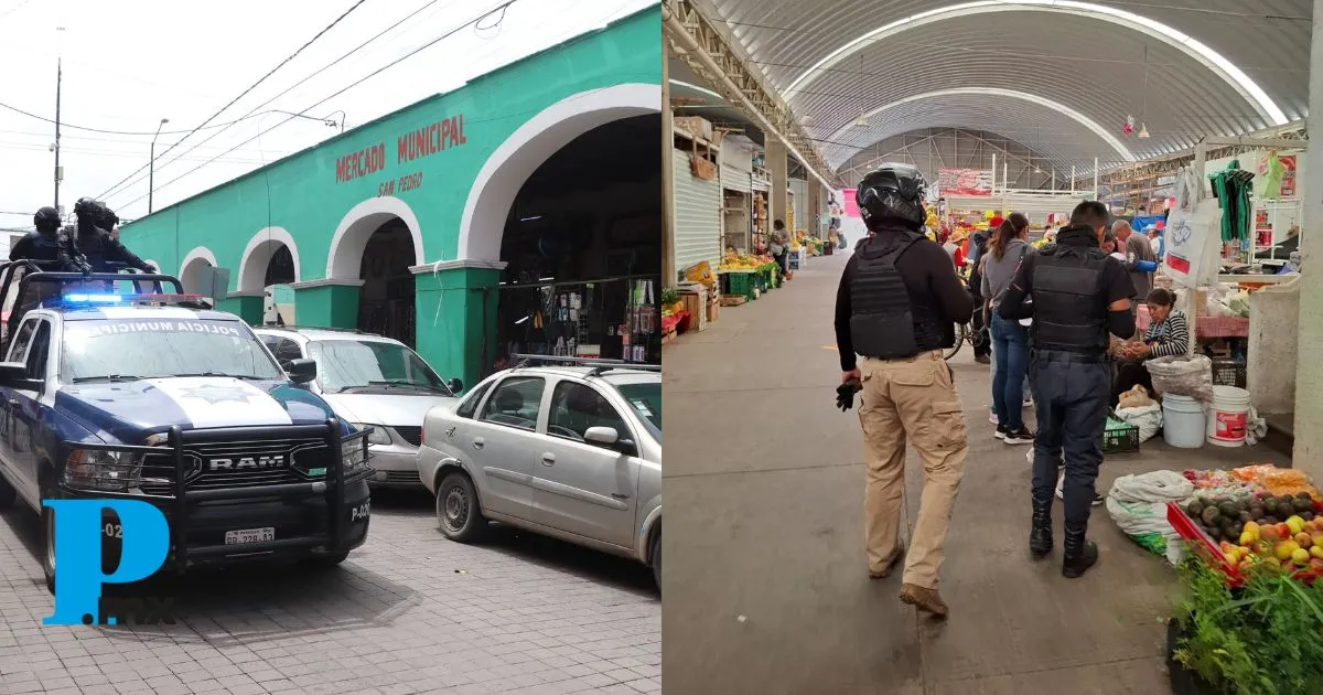 San Pedro Cholula refuerza operativos de seguridad en mercados del municipio