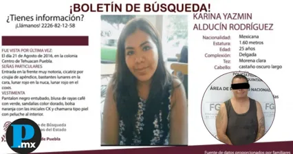 Dictan 51 años de prisión a Óscar N. por la desaparición de Karina Yazmín en Tehuacán