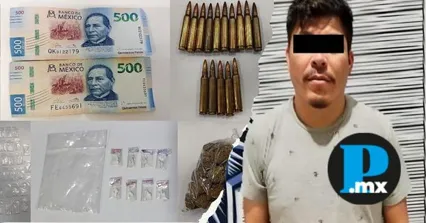 Capturan a"El pelón", presunto implicado en ataque al Bar Lacoss; aseguran droga, cartuchos y vehículo
