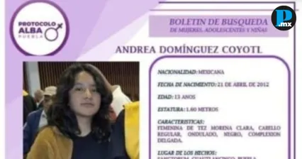 Localizan con vida a Andrea N., reportada como desaparecida en Cuautlancingo