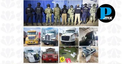 Catean inmueble en Tehuac&aacute;n y aseguran cinco tractocamiones robados